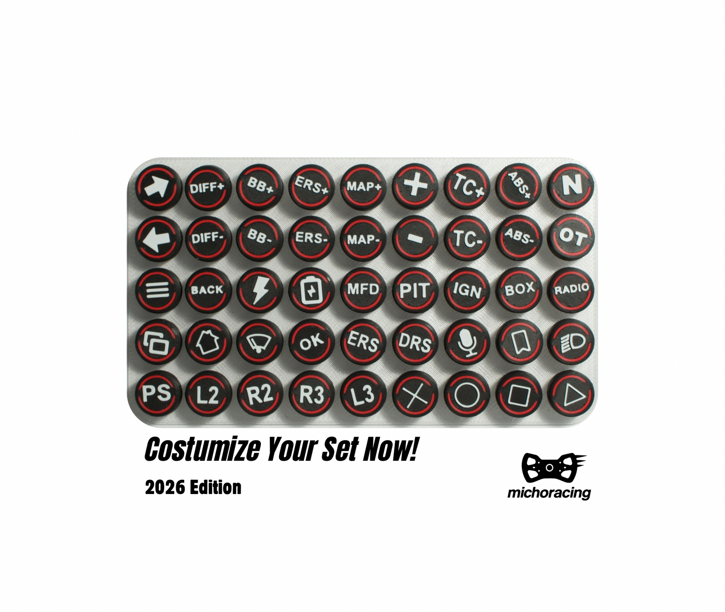 Button Caps - Dual Color for Fanatec Wheels