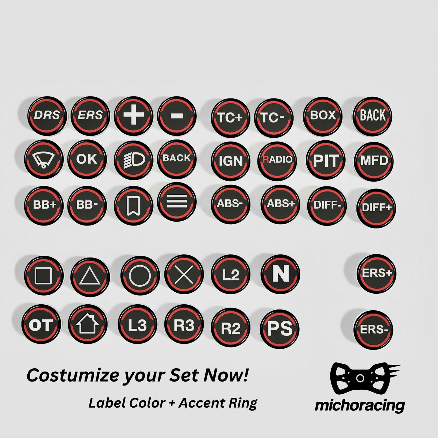 Button Caps made for Fanatec Wheels