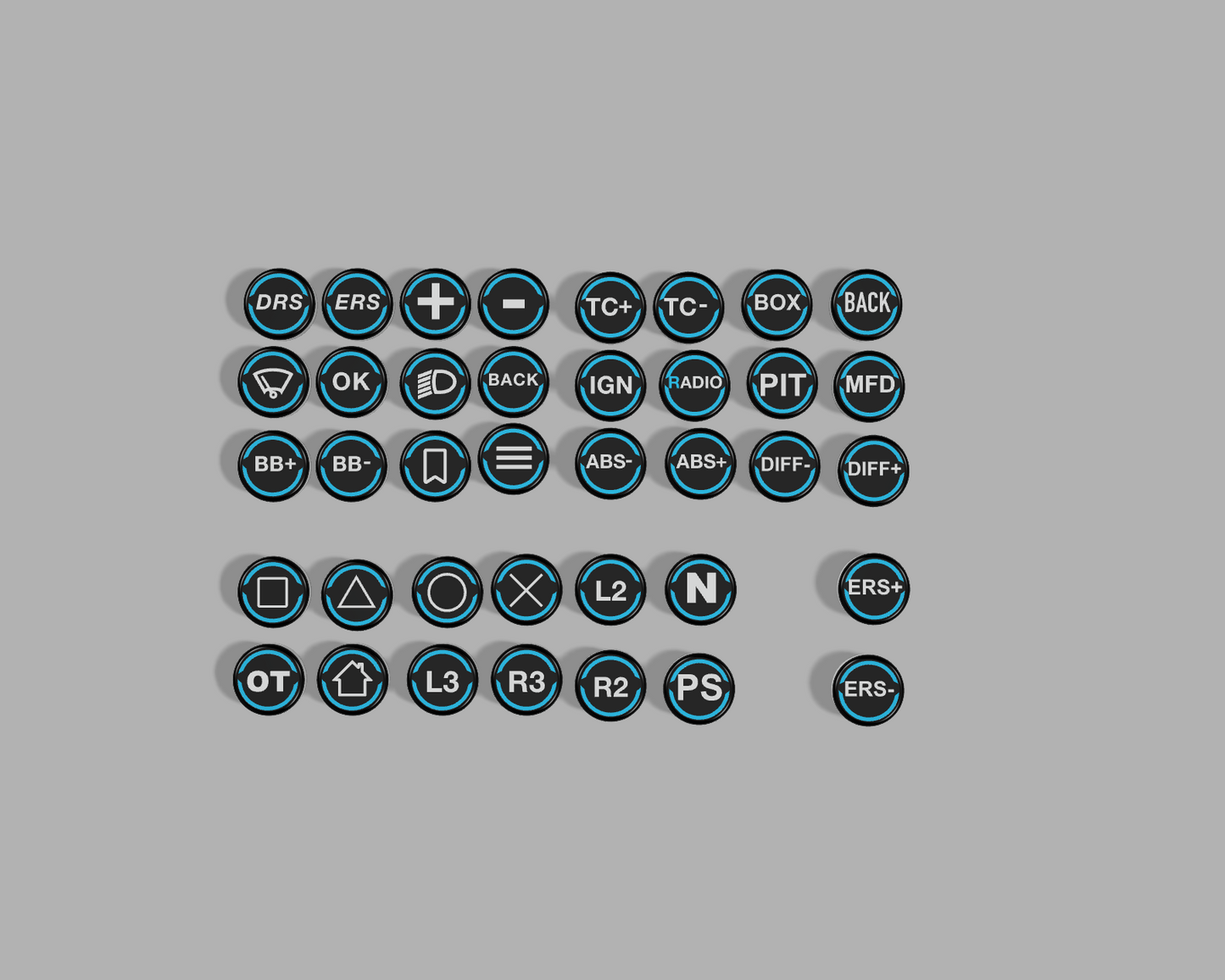 Button Caps made for Fanatec Wheels