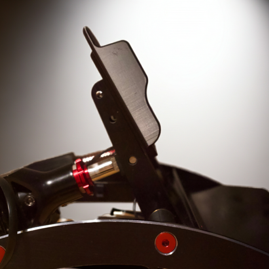 Close-up of a brake leve Simracing brake and gray background